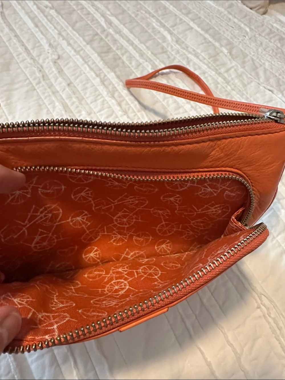 Fossil Orange Leather Crossbody Bag